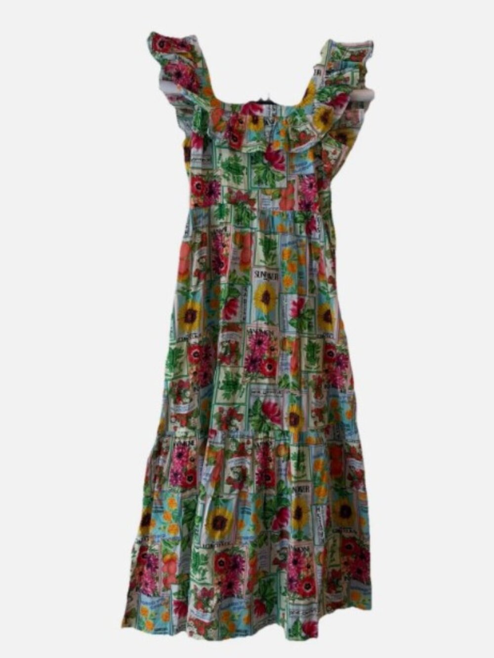 Nobody's Child Cassidy Midi Beach Dress in Seed Packet Print Size 8 - Picture 2 of 8